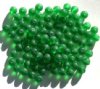 50 6mm Matte Medium Green Round Glass Beads